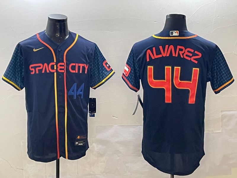 Men Houston Astros 44 Alvarez Blue City Edition Elite 2025 Nike MLB Jersey style 2